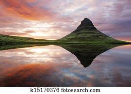 bonito, islândia, paisagem montanha