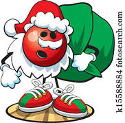 Bowling ball character- Christmas Bowling ball character- Christmas