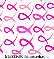 Breast cancer awareness pink ribbons seamless pattern background. EPS10 vector file organized in layers for easy editing.