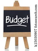 budget, geschrieben, auf, tafel