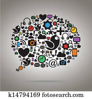 buntes, soziales, medien, sprechblase