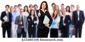 Business woman and group of workers.