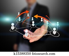 Businessman holding social network