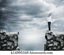 Businessman thinking at the edge of Businessman thinking at the edge of