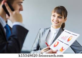 Businesspeople at work Businesspeople at work