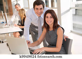 büroangestellte, in, büro