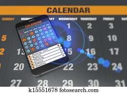 Calendar on tablet computer