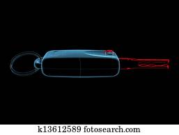 Car keys (3D xray blue transparent)