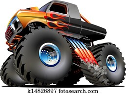 caricatura, caminhão monstro