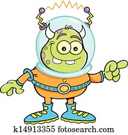 Cartoon alien pointing Cartoon alien pointing