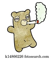 Download Cartoon bear smoking marijuana Clip Art | k22252279 ...