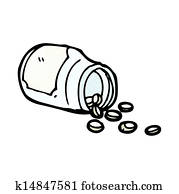 cartoon jar of pills cartoon jar of pills