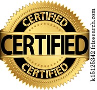 Certified golden label, vector illu Certified golden label, vector illu