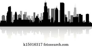 Chicago city skyline silhouette Chicago city skyline silhouette