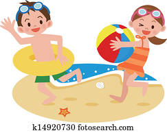 Children playing on the beach Children playing on the beach