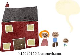 child's drawing of a family home child's drawing of a family home