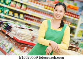 chinese woman shopping food