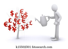 clovek, kto, zavlazit, peniaze strom, economic vzrast