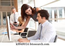 Co-workers in business training