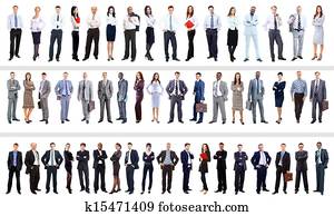 colección, de, retratos llenos de la longitud, de, empresarios