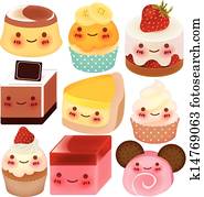 Collection of Cute Dessert Collection of Cute Dessert