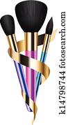 colorful make-up brushes colorful make-up brushes