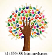 Colorful multi-ethnic tree