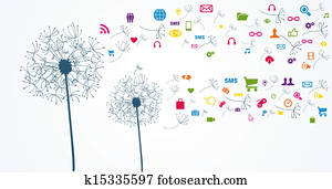 Colorful social network flower. Colorful social network flower.