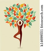 Colorful yoga leaf tree Colorful yoga leaf tree
