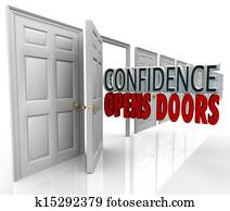 Confidence Opens Doors Words in Doorway Confidence Opens Doors Words in Doorway