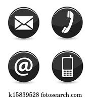 Contact Us Web Buttons Icons
