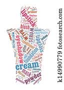 Cosmetics and makeup word cloud Cosmetics and makeup word cloud
