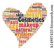 Cosmetics and makeup word cloud Cosmetics and makeup word cloud
