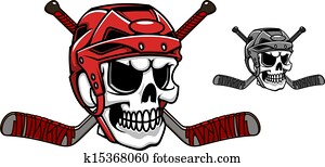 cranio, em, hóquei de gelo, capacete