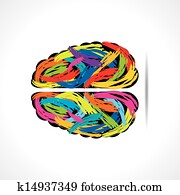Creative brain with paint strokes Creative brain with paint strokes