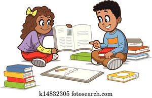 crianças, com, livros