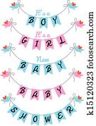 cute baby shower, vector design