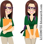 Cute Nerdy Girl Student Cute Nerdy Girl Student