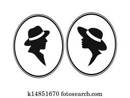 dama, y, gentelman, -gender, símbolo