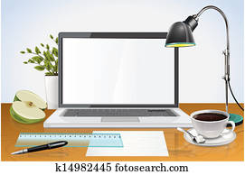 Desktop with laptop Desktop with laptop