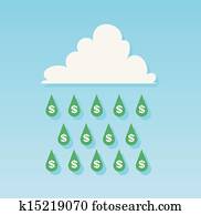 dinero, gotas de la lluvia