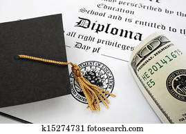 diploma and cash