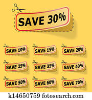 Discount yellow vector labels. Discount yellow vector labels.