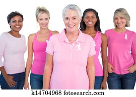 Diverse group of women wearing pink