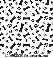 Dog bones and paws pattern Dog bones and paws pattern