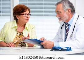 doktor, reden, seine, weiblich, patient