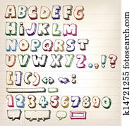 Doodle Vintage ABC Elements