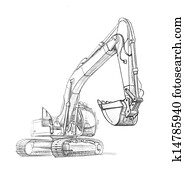 drawing excavator drawing excavator