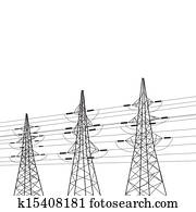 Electricity pole over white. Electricity pole over white.