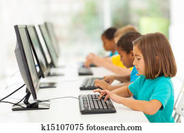 elementary school students in computer class elementary school students in computer class